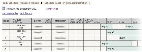 schedule